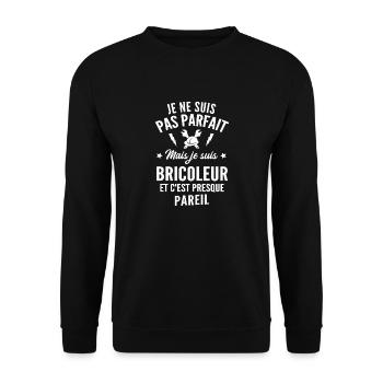 pas parfait mais bricoleur - humour bricolage - Sweat-shirt Unisexe - noir - Devant - Alina (178cm) & Michal (187cm)