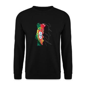 Drapeau du Portugal sur la carte du Portugal - Sweat-shirt Unisexe - noir - Devant - Alina (178cm) & Michal (187cm)