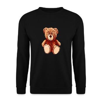 Teddybär braun - Unisex Pullover - Schwarz - Vorne - Alina (178cm) & Michal (187cm)