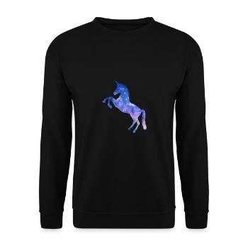 Licorne d’espace de galaxie - Sweat-shirt Unisexe - noir - Devant - Alina (178cm) & Michal (187cm)