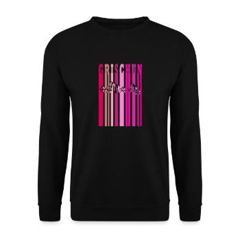 grischun pink rosa - Unisex Pullover - Schwarz - Vorne - Alina (178cm) & Michal (187cm)