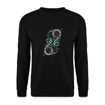 Schlangen Wikinger - Unisex Pullover - Schwarz - Vorne - Alina (178cm) & Michal (187cm)