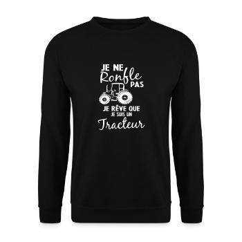 Homme Drôle Cadeau Agriculteur Tracteur Humour - Sweat-shirt Unisexe - noir - Devant - Alina (178cm) & Michal (187cm)