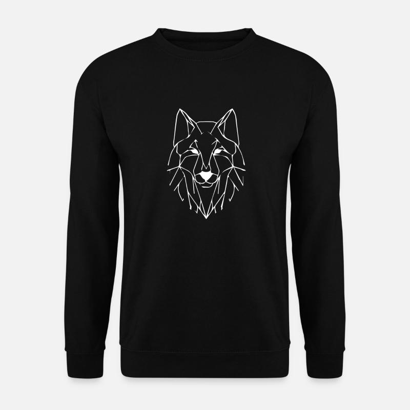 Wolf geometric white - Unisex Sweatshirt - black