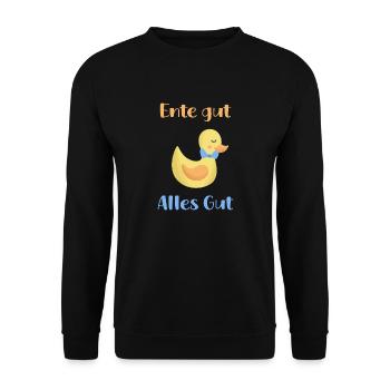 Ente Gut Alles Gut Badeente Gummiente Fun Geschenk - Unisex Pullover - Schwarz - Vorne - Alina (178cm) & Michal (187cm)