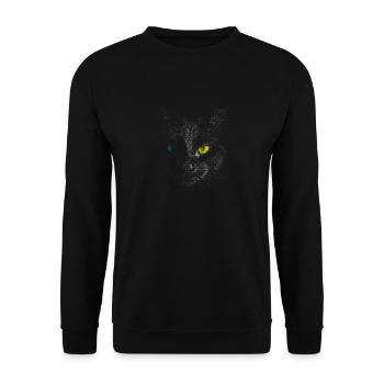 Schwarze Katze - Unisex Pullover - Schwarz - Vorne - Alina (178cm) & Michal (187cm)