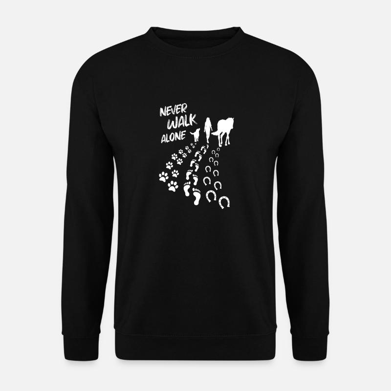 Never Walk Alone Pferd & Hund - Unisex Pullover - Schwarz