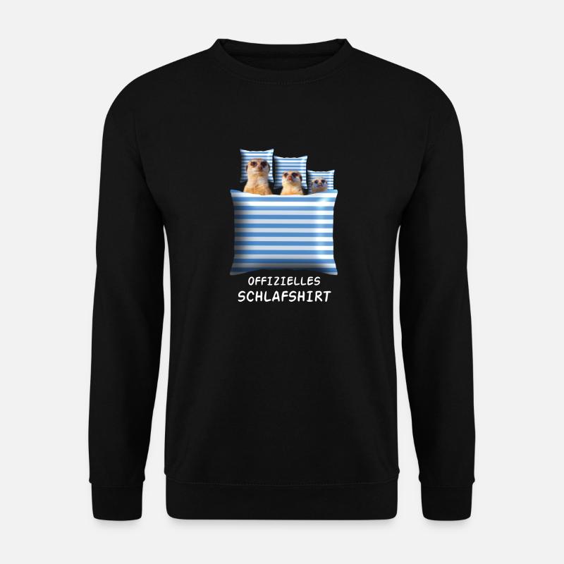 Offizielles Erdmännchen Schlafshirt Schlaf Anzug - Unisex Pullover - Schwarz