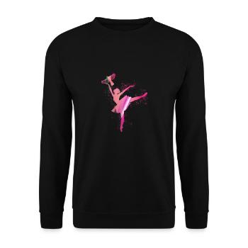 ballerina,bird,graffiti,painting,dancer,pink - Unisex Sweatshirt - black - Front - Alina (178cm) & Michal (187cm)