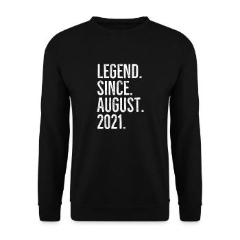 Legende seit August 2021 - Unisex Pullover - Schwarz - Vorne - Alina (178cm) & Michal (187cm)