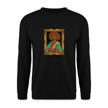 Melanin Lisa lustige Kunst Melanin Lisa lustige Ku - Unisex Pullover - Schwarz - Vorne - Alina (178cm) & Michal (187cm)