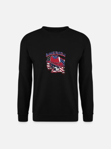 america cowboy skull - Unisex Sweatshirt - black