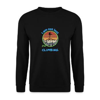 I am not lost i am climbing - Unisex Sweatshirt - black - Front - Alina (178cm) & Michal (187cm)