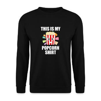Popcorn Designs Citation drôle Popcorn Chef - Sweat-shirt Unisexe - noir - Devant - Alina (178cm) & Michal (187cm)