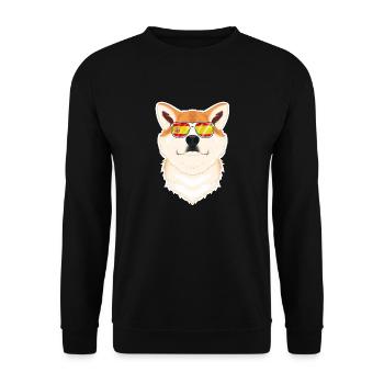 Akita Inu I Spain Sunglasses I Spanish Flag - Unisex Pullover - Schwarz - Vorne - Alina (178cm) & Michal (187cm)