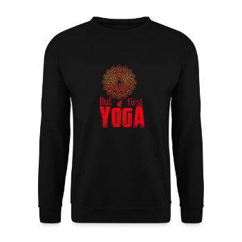 But first yoga - Sweat-shirt Unisexe - noir - Devant - Alina (178cm) & Michal (187cm)