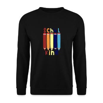 Stifte Schulkind 2022 Schulbeginn T shirt - Unisex Pullover - Schwarz - Vorne - Alina (178cm) & Michal (187cm)