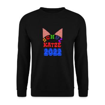 Schulbeginn Katze Schulkatze 2022 T shirt - Unisex Pullover - Schwarz - Vorne - Alina (178cm) & Michal (187cm)