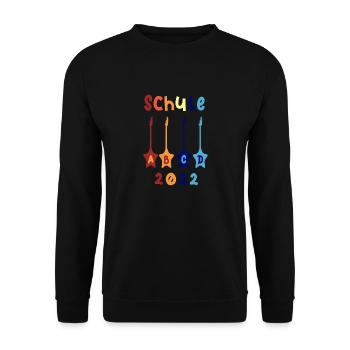Schule 2022 ABCD Rockgitarre T shirt - Unisex Pullover - Schwarz - Vorne - Alina (178cm) & Michal (187cm)