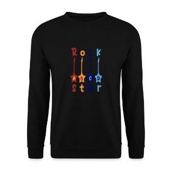 1. Klasse ABCD Rockgitarre T shirt - Unisex Pullover - Schwarz - Vorne - Alina (178cm) & Michal (187cm)