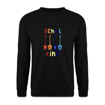 Schulkind ABCD Rockgitarre T shirt - Unisex Pullover - Schwarz - Vorne - Alina (178cm) & Michal (187cm)