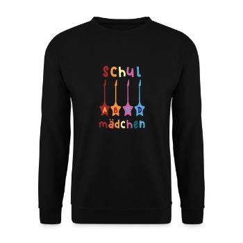 Schulmädchen ABCD Rockgitarre T shirt - Unisex Pullover - Schwarz - Vorne - Alina (178cm) & Michal (187cm)