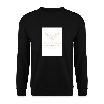 Design with slogan with eagle symbol - Unisex Sweatshirt - black - Front - Alina (178cm) & Michal (187cm)