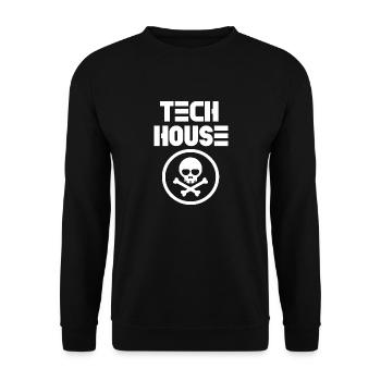 Tech house music logo - Unisex Sweatshirt - black - Front - Alina (178cm) & Michal (187cm)