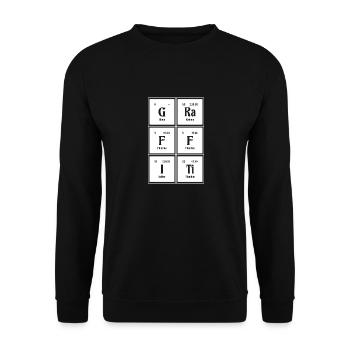 Graffiti | Tableau périodique des éléments - Sweat-shirt Unisexe - noir - Devant - Alina (178cm) & Michal (187cm)
