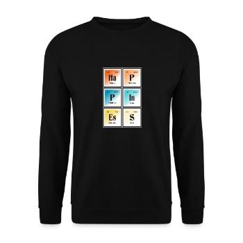 Happiness | Periodic Table of Elements - Unisex Sweatshirt - black - Front - Alina (178cm) & Michal (187cm)