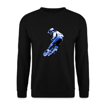 BMX Race Racing Mountainbike Motocross - Unisex Pullover - Schwarz - Vorne - Alina (178cm) & Michal (187cm)