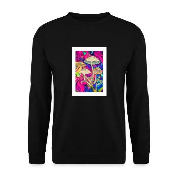 Champignon Trippy - Sweat-shirt Unisexe - noir - Devant - Alina (178cm) & Michal (187cm)