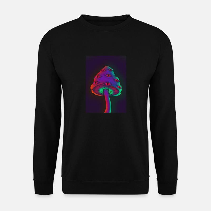 Trippy Pilz - Unisex Pullover - Schwarz