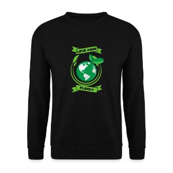 Love the Planet Environmental Protection Nature Lovers - Unisex Sweatshirt - black - Front - Alina (178cm) & Michal (187cm)