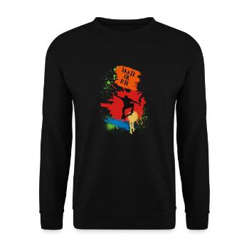 Skateboard love motif for skaters and athletes - Unisex Sweatshirt - black - Front - Alina (178cm) & Michal (187cm)