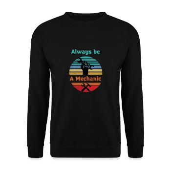 Mechanic forever Mechatronics technician Car lover - Unisex Sweatshirt - black - Front - Alina (178cm) & Michal (187cm)
