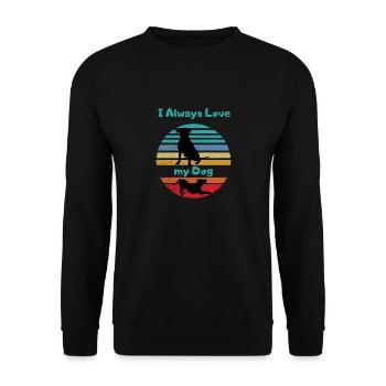 Immer eine Hundeliebe Doggi Hundeliebhaber - Unisex Pullover - Schwarz - Vorne - Alina (178cm) & Michal (187cm)