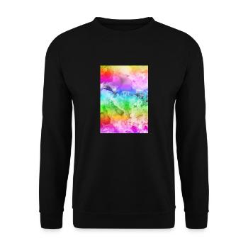 Regenboden Design Frieden - Unisex Pullover - Schwarz - Vorne - Alina (178cm) & Michal (187cm)