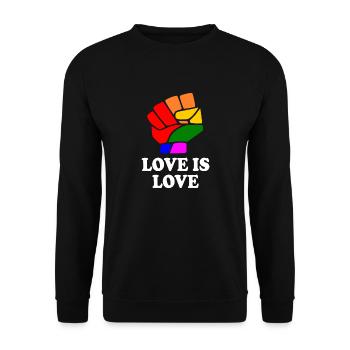 Love is love - Unisex Pullover - Schwarz - Vorne - Alina (178cm) & Michal (187cm)