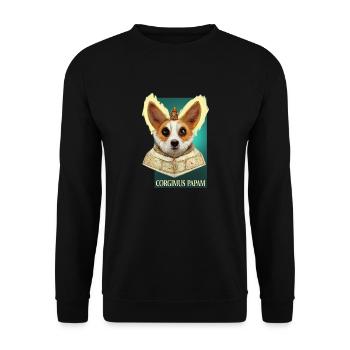 Corgi Pope - Unisex Sweatshirt - black - Front - Alina (178cm) & Michal (187cm)