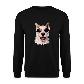 Dog with sunglasses Dog lover Dog owner - Unisex Sweatshirt - black - Front - Alina (178cm) & Michal (187cm)