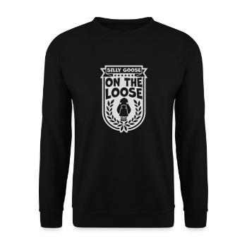 goose on the loose - Unisex Sweatshirt - black - Front - Alina (178cm) & Michal (187cm)