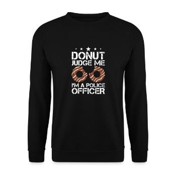 Donut Judge Me – Police Donut Party Urgence - Sweat-shirt Unisexe - noir - Devant - Alina (178cm) & Michal (187cm)