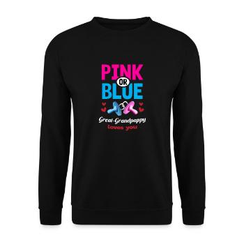 Pink or Blue Great-Grandpappy Loves You Gender - Unisex Sweatshirt - black - Front - Alina (178cm) & Michal (187cm)