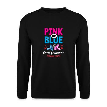 Pink or Blue Great-Grandmom Loves You Gender - Unisex Sweatshirt - black - Front - Alina (178cm) & Michal (187cm)