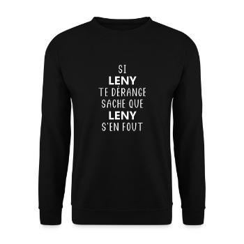 si LENY te dérange saches que LENY s'en fout - Sweat-shirt Unisexe - noir - Devant - Alina (178cm) & Michal (187cm)