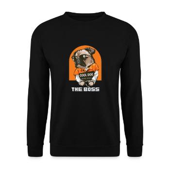 The Boss - Vintage design - Unisex Sweatshirt - black - Front - Alina (178cm) & Michal (187cm)
