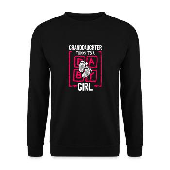 Granddaughter Thinks It's a Girl Gender Reveal - Unisex Sweatshirt - black - Front - Alina (178cm) & Michal (187cm)