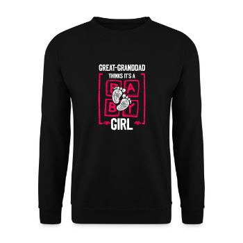 Great-Granddad Thinks It's a Girl Gender Reveal - Unisex Sweatshirt - black - Front - Alina (178cm) & Michal (187cm)