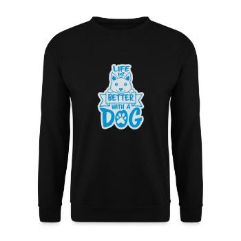 better with a dog - Unisex Sweatshirt - black - Front - Alina (178cm) & Michal (187cm)
